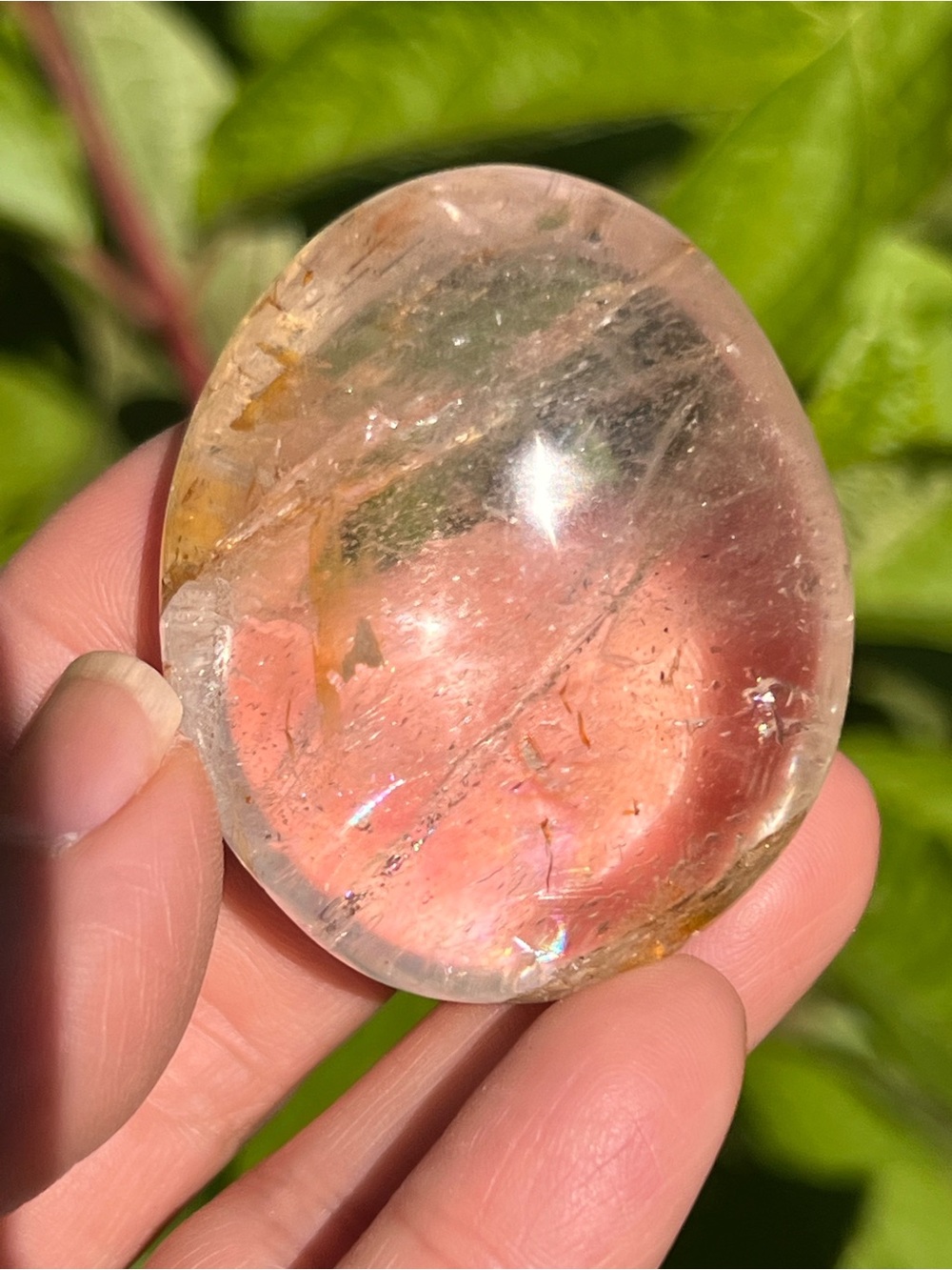 Golden (3) healer palmstone | crystal